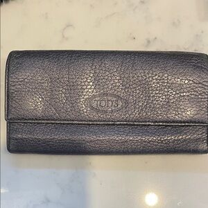 Tod's Navy Leather Wallet